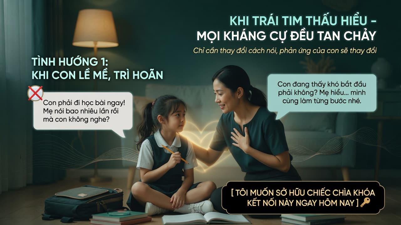 Tình huống 1 — Khi con lề mề, trì hoãn